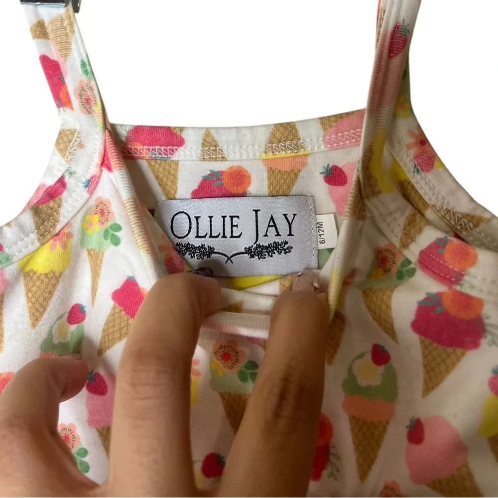 Ollie Jay Camila -Ice Cream Scoop romper size 6-12 months